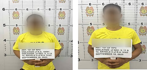 KOREAN ARRESTS | The two Korean nationals, identified as "Jo" and "Kim" in police reports, seen here after their apprehension on September 18, 2025, in Clark Freeport Zone for alleged extortion and drug-related violations.| Franco Regala