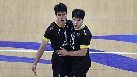 MARCK Espejo (right) and Bryan Bagunas vow to keep Alas Pilipinas’ momentum going as they eye a podium finish in the SEA Games in Thailand in December.