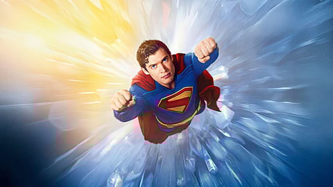 DAVID Corenswet as Superman. 