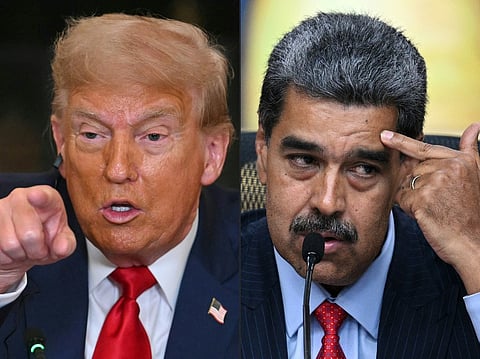 (COMBO) This combination of pictures created on August 7, 2025 shows US President Donald Trump (L) in Washington, DC, on July 9, 2025, and Venezuelan President Nicolas Maduro (R) in Caracas on July 31, 2024. US President Donald Trump on September 20, 2025 threatened Venezuela with "incalculable" consequences if it refuses to take back migrants it has "forced into the United States," as tensions soar with Caracas. "We want Venezuela to immediately accept all of the prisoners, and people from mental institutions... forced into the United States of America," Trump said, adding in all-caps "or the price you pay will be incalculable!"