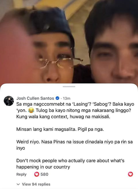 SB19s Josh Cullen answers to bashers on his relevant post