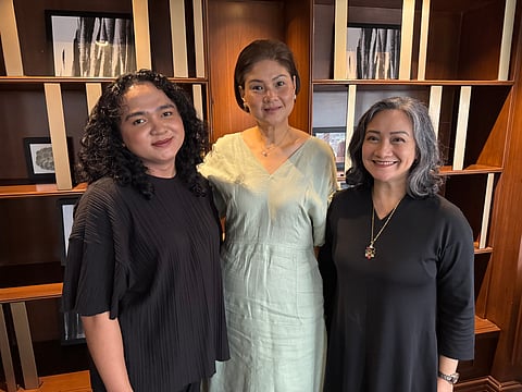 Fashion Designer Rhon Balagtas, Maria Patria Alodia Puyat, General Manager of Crowne Plaza Manila Galleria and Ruby Jeng Martinez Guiyab of JMG Infinity Events