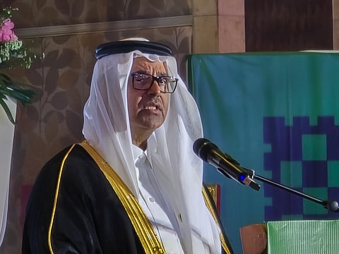 Saudi Ambassador to the Philippines Faisal Ebraheem Alghamdi delivering her speech at the at the Kingdom of Saudi Arabia’s National Day reception in Makati City on Sept. 24, 2025. (Photo by Lade Kabagani)