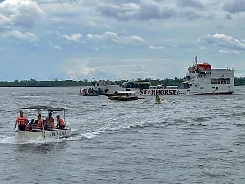 The Philippine Coast Guard (PCG) rescued passengers after their vessel ran aground some 30 meters from Port of Real, Barangay Ungos, Real, Quezon on September 23, 2025.