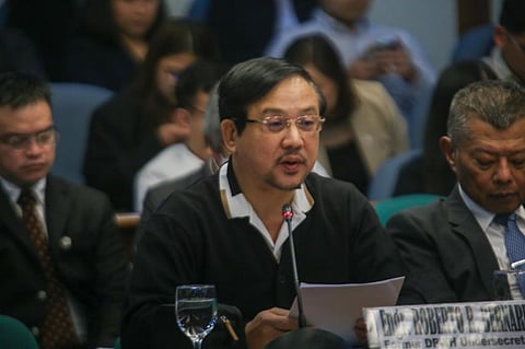 Former DPWH undersecretary Roberto Bernardo name-drops senators, undersecretaries, and other personalities as he appears before the Senate Blue Ribbon Committee hearing on flood control projects on Thursday, 25 September. 