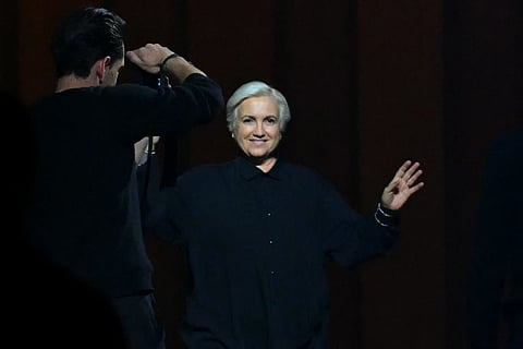 Fashion designer Silvia Venturini poses ahead of the presentation the Fendi fashion show as part of the Milan Fashion Week Womenswear Autumn/Winter 2025/2026 in Milan on February 26, 2025.