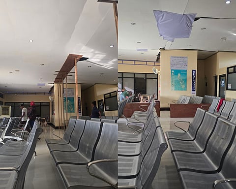 TEMPORARY repairs are in place at the Masbate Airport terminal after damage brought by Typhoon Opong.