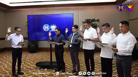 Five new undersecretaries join Secretary Vince Dizon at the DPWH.