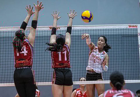 
ANGEL Habacon tows San Beda to a second straight win in a sweep of Lyceum, 26-24, 25-18, 25-20, Friday in the 2025 Shakey’s Super League Preseason Unity Cup.
