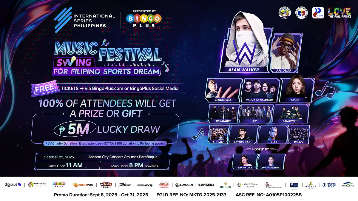 Alan Walker, Apl.De.Ap, Filipino icons headline BingoPlus X International Series Music Festival