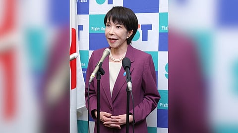 FORMER internal affairs minister Sanae Takaichi announces her intention to run in the Liberal Democratic Party’s presidential election to decide the successor to Japan Prime Minister Shigeru Ishiba in Tokyo on 18 September 2025.