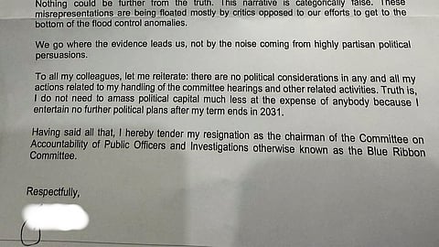 Ping Lacson resigns as Blue Ribbon chair amid rift over flood control probe