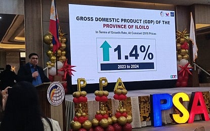 Philippine Statistics Authority Iloilo Supervising Statistical Specialist Jerry Dolutan reports Iloilo’s 2024 growth figures during the Provincial Product Accounts dissemination forum on Tuesday, Oct. 7, 2025.