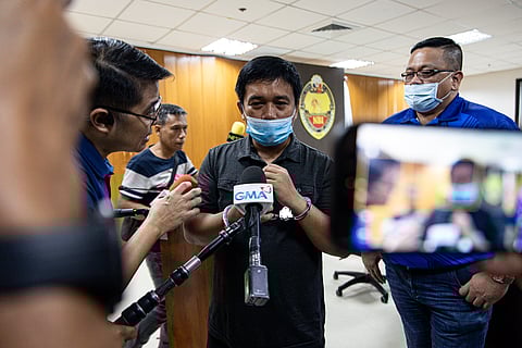 National Bureau of Investigation Director Jaime Santiago presents to the media a nabbed blogger from Pagadian City who allegedly made an online post threatening to kill President Ferdinand Marcos Jr., during a press conference in Pasay City on Wednesday, 8 October 2025.

The blogger, identified as Mike Romero, posted a photo of Marcos Jr. with a drawn arrow on his head with a caption that says "Headshot." The NBI is planning to charge Romero with inciting to sedition under Article 142 of the Revised Penal Code in relation to Republic Act No. 10175 (Cybercrime Prevention Act of 2012). If proven guilty, he may face up to six to 20 years in prison.