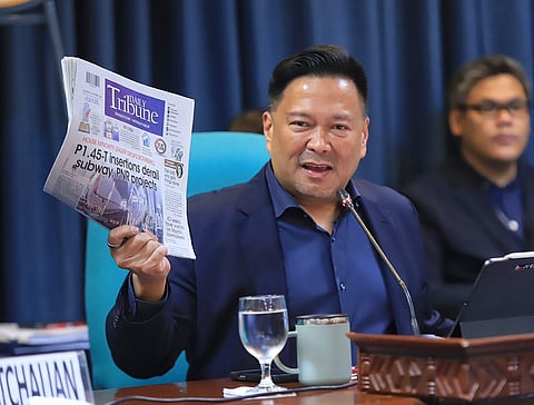 Senator Joseph Victor “JV” Ejercito presides the deliberation on the proposed 2026 budget of the Department of Transportation (DOTr) and its attached agencies and corporations on Thursday, 9 October 2025.  (Photo courtesy of the Senate Public Relations and Information Bureau)