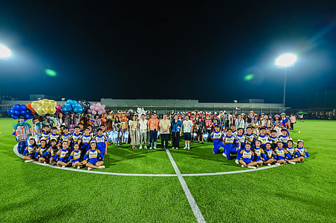 At the FIFA-certified MOA Sky Football Pitch in Ternocon, Palaro celebrated Filipino creativity,
culture, and fashion in motion. (L-R) Cultural Center of the Philippines President Kaye Tinga, Suyen
Corporation Vice President for Business Development Bryan Lim, SM Supermalls President Steven
T. Tan, Bench CEO and Founder Ben Chan, SM Supermalls Assistant Vice President for Special
Events and Leasing Hanna Carinna T. Sy, and Regional Operations Head Perkin O. So