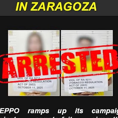Some P165,000-worth of fake cigarettes were seized during a checkpoint operation in Zaragoza, Nueva Ecija on October 11, 2025.
