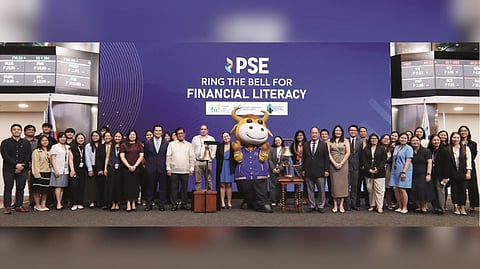 PSE employees joined SEC Chairman Atty. Francis Ed. Lim, PSE President and CEO Ramon S. Monzon, and PSE Management Officers in the Ring the Bell for FInancial Literacy program