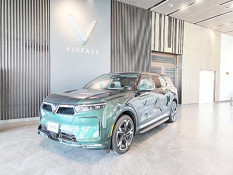 DISPLAYED at the Hai Phong visitor center, the VF 9 showcases the Vinfast’s flagship electric SUV.