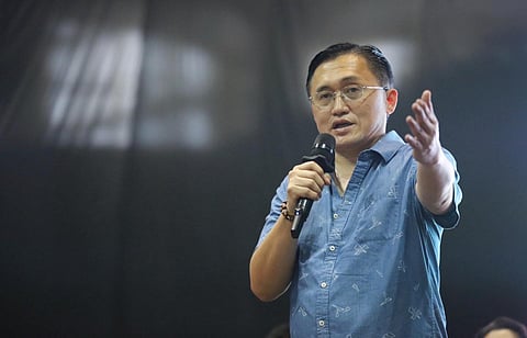 SENATOR Christopher “Bong” Go reaches out to Barangay Milagrosa fire victims.