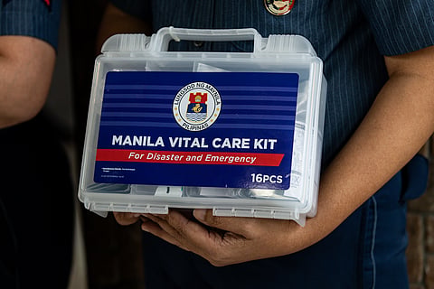 Members of the Manila Disaster Risk Reduction and Management Office unload boxes of vital care kits donated by the Manila city government to the Manila Police District on Wednesday, 15 October 2025.

The kits include essential medical supplies such as blood pressure monitors, oximeters, glucose monitoring devices, digital thermometers, antiseptic wipes and wound gel. A total of 4,489 kits were turned over.