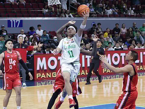 JACOB Cortez picks up the cudgels, leading La Salle to a 111-110 win over UE in Season 88 UAAP men’s basketball tournament on Wednesday at the Mall of Asia Arena.