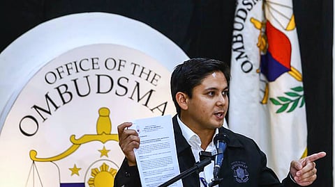 Assistant Ombudsman  Clavano holds a copy of the memorandum on new rules regarding the public release of SALNs.