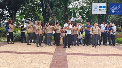 Iloilo City Hall employees take part in an earthquake drill on Wednesday amid a string of tremors recently felt in the city.