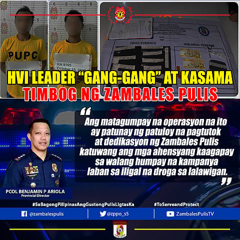 A criminal group leader and his cohort was arrested after a police operation was conducted at Barangay Calapacuan in the town of Subic, Zambales around 1:40am of October 15, 2025.