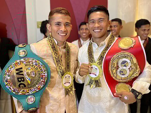 
The upcoming fights of Filipino world champions Melvin Jerusalem (left) and Pedro Taduran are on the viewing list of Puerto Rican two-belt titleholder Oscar Collazo.