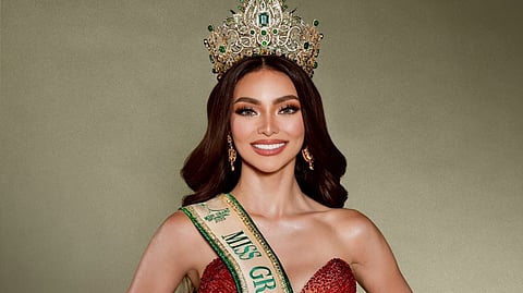 The official portrait of Emma Tiglao as 2025 Miss Grand International 