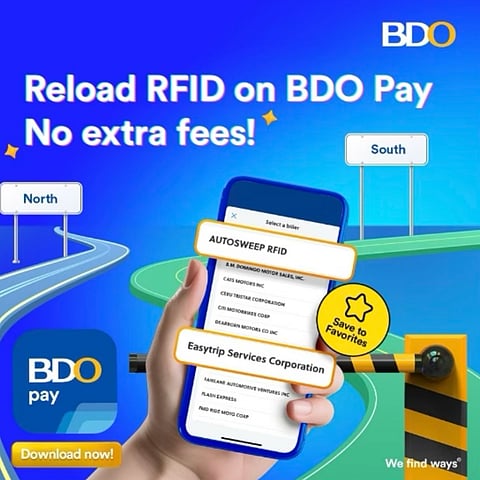 BDO Pay rolls out zero fees for RFID reloads
