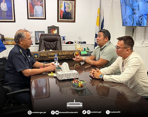 District Collector Noel C. Estanislao, and FedEx officials Allan Perrey Portacio and Marlon Maquio during a meeting at the BOC building in Subic Bay Freeport Zone on Monday, 20 October.