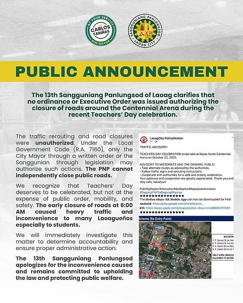 Unauthorized road closures snarl traffic during Teachers’ Day in Laoag