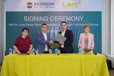FROM left: Ma. Lourdes Po; Emil Po, Chief Executive Officer of Lime Hotels and Resorts; Ramzy Fenianos, Chief Development Officer for Asia Pacific at Radisson Hotel Group; and Christine Angela Sevilla, Senior Director for Development, Southeast Asia Pacific at Radisson Hotel Group.