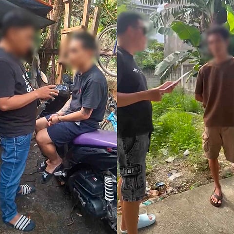 TWO fugitives nabbed for drug related offenses. (Left) Alias "Jomart," 34, (Right) Alias "Aljon," 28