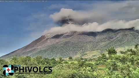 Plumes rise from Kanlaon Volcano in Negros Island on 23 October.