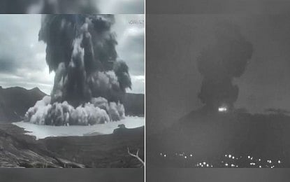 Residents are advised to remain on alert following eruptions of Kanlaon (right). 24 October 2025, and Taal (left), 26 October 2025.