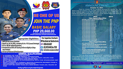 PNP begins recruiting 6,500 new police members