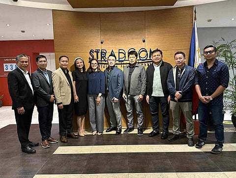 (L-R) STRADCOM AVP/Senior Liaison and Head of Core Service Group David Yumiaco, AVP for Data Privacy, Commercial Affairs, and Corporate Communications Atty. Dictador Untayao, AVP/OIC for LuzViMinda Sector Raymond Valentin, Board Director Atty. Josephine Pagdanganan, Chief Finance Officer Cecille Carasco, VP and Head for Auxiliary Services and Project Development Luis Angelo Ibarra, MOTC Minister Termizie Masahud, Deputy Minister Muhammad Ameen Abbas, BLTO Director Razul Gayak, and BLTO Legal Officer Atty. Lyzzaik Laguialam.