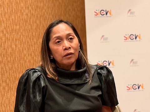 Energy Secretary Sharon Garin discusses the Department of Energy’s plan to conduct nationwide geothermal surveys and draft a bill to reduce investment risks at the sidelines of the Singapore International Energy Week.