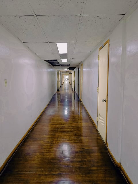 The hallway of Building 255 of the Subic Bay Metropolitan Authority (SBMA), a former air raid shelter of the US Naval Base, at the Subic Bay Freeport Zone.