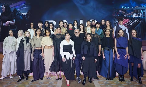 (Front) Venisse Laurel-Hermano, Rajo Laurel and Gela Laurel-Stehmeier together with The Rajo Store Holiday 2025 collection models (back).