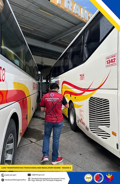 The Land Transportation Franchising and Regulatory Board Region 3 (LTFRB3) has conducted inspections and franchise verification at the Dau Bus Terminal in Mabalacat City, Pampanga, and Robinsons Starmills, San Fernando, Pampanga, on October 30, 2025.
