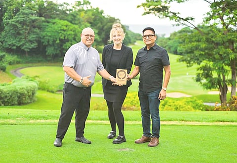 Raymond Bunquin, Anvaya Cove and Sports Club general manager, Carole Kerrey, Director of Certification, Data, and Credibility for GEO Foundation and Joe Dagdagan, Ayala Land golf courses general manager.