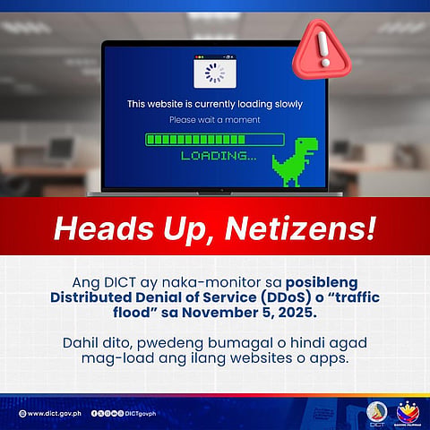 DICT announcement posted on Facebook 