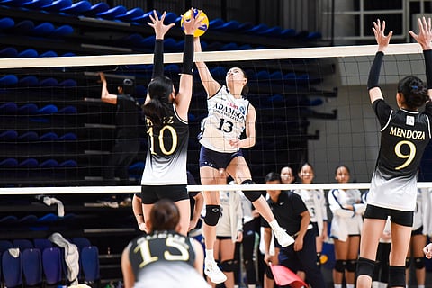 
FRANCESKA Adem and the Adamson Baby Falcons continue to soar, pulling off their eighth straight win after beating the UST Baby Tigresses, 25-18, 25-17, 24-26, 25-19, in the UAAP Season 88 junior high school girls’ volleyball tournament on Sunday.