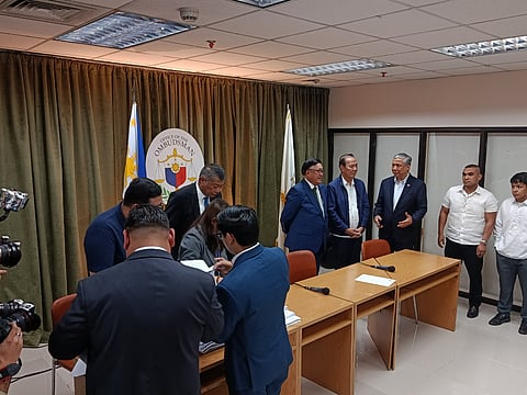 The Independent Commission for Infrastructure (ICI) arrived at the Office of the Ombudsman on Tuesday to submit an interim report and recommendation to investigate various individuals on their involvement in the P72.3-million flood control project in Plaridel, Bulacan.