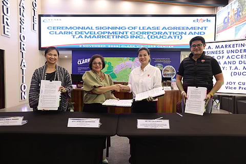 Renowned motorcycle brand Ducati will now have a dealership in Clark Freeport Zone as official distributor Access Plus Group signed a 15-year lease agreement with Clark Development Corporation.