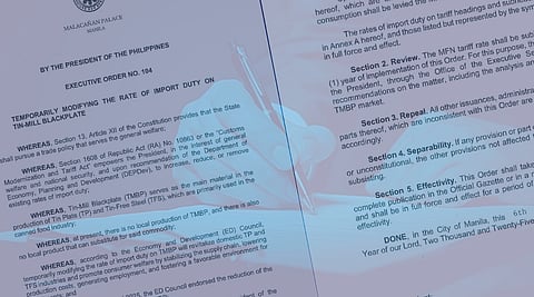 Import duty lowered on key 
material for canned goods 